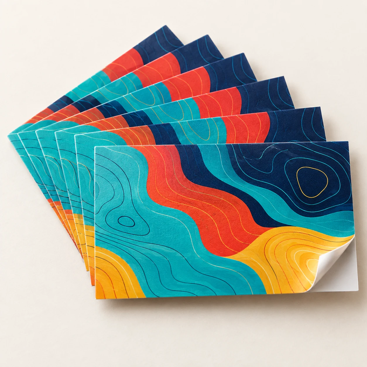 Kolorowa prezentacja produktu Naklejki format wizytówka - papier samoprzylepny