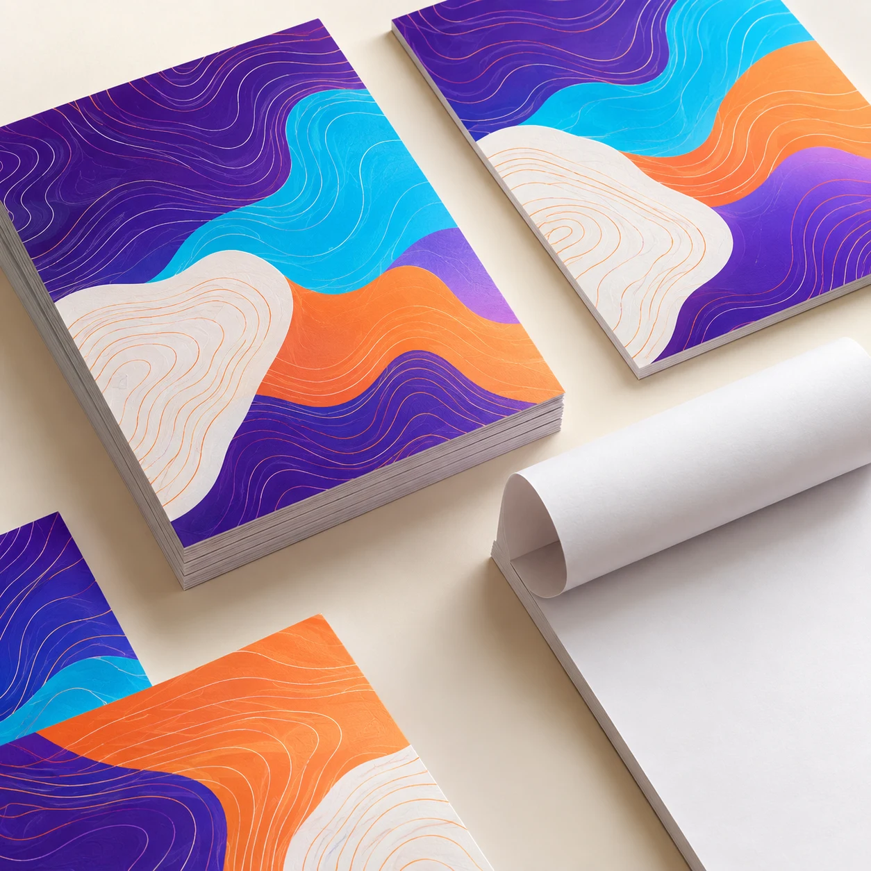 Kolorowa prezentacja produktu Notesy A4 - 50 kartek, Druk 4/0, papier 90gr/m2