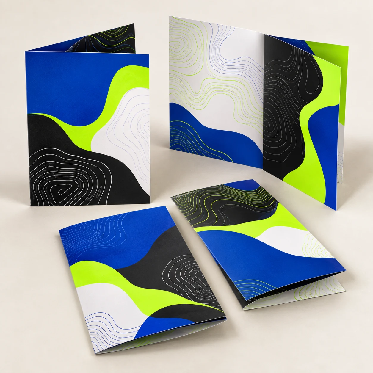 Kolorowa prezentacja produktu Ulotki A4 składane do A5, 4+4 cmyk, kreda 135 gr/m2
