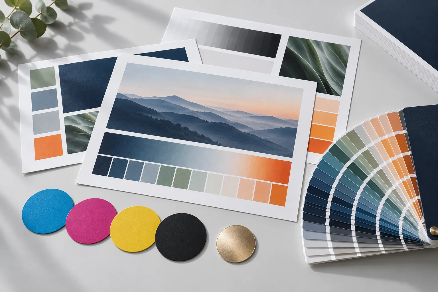 Próbki kolorów CMYK i narzędzia projektowe